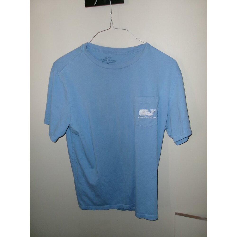 Vineyard Vines Long Sleeve Pocket T-Shirt Blue Size M Whale Logo